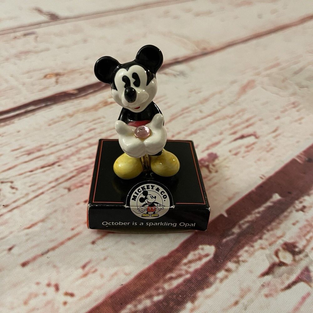 Disney October is a Sparkling Opal‎ Mickey Mouse Birthstone Enesco Old Stock